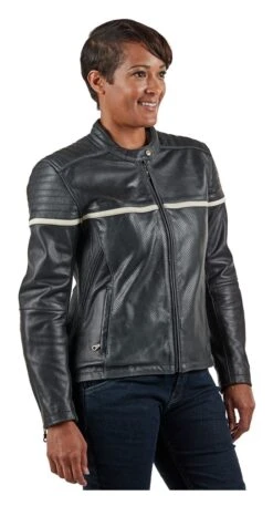 BILT Alder 2 Women's Leather Jacket -The Motorcyc bilt alder2 womens leather jacket black cream 6