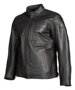 Klim Sixxer Leather Jacket -The Motorcyc klim sixxer leather jacket gunmetal grey